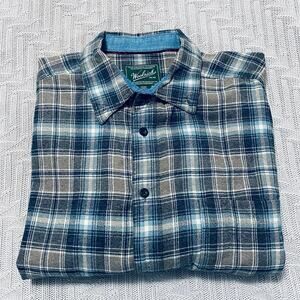 Woolrich brown plaid flannel button down